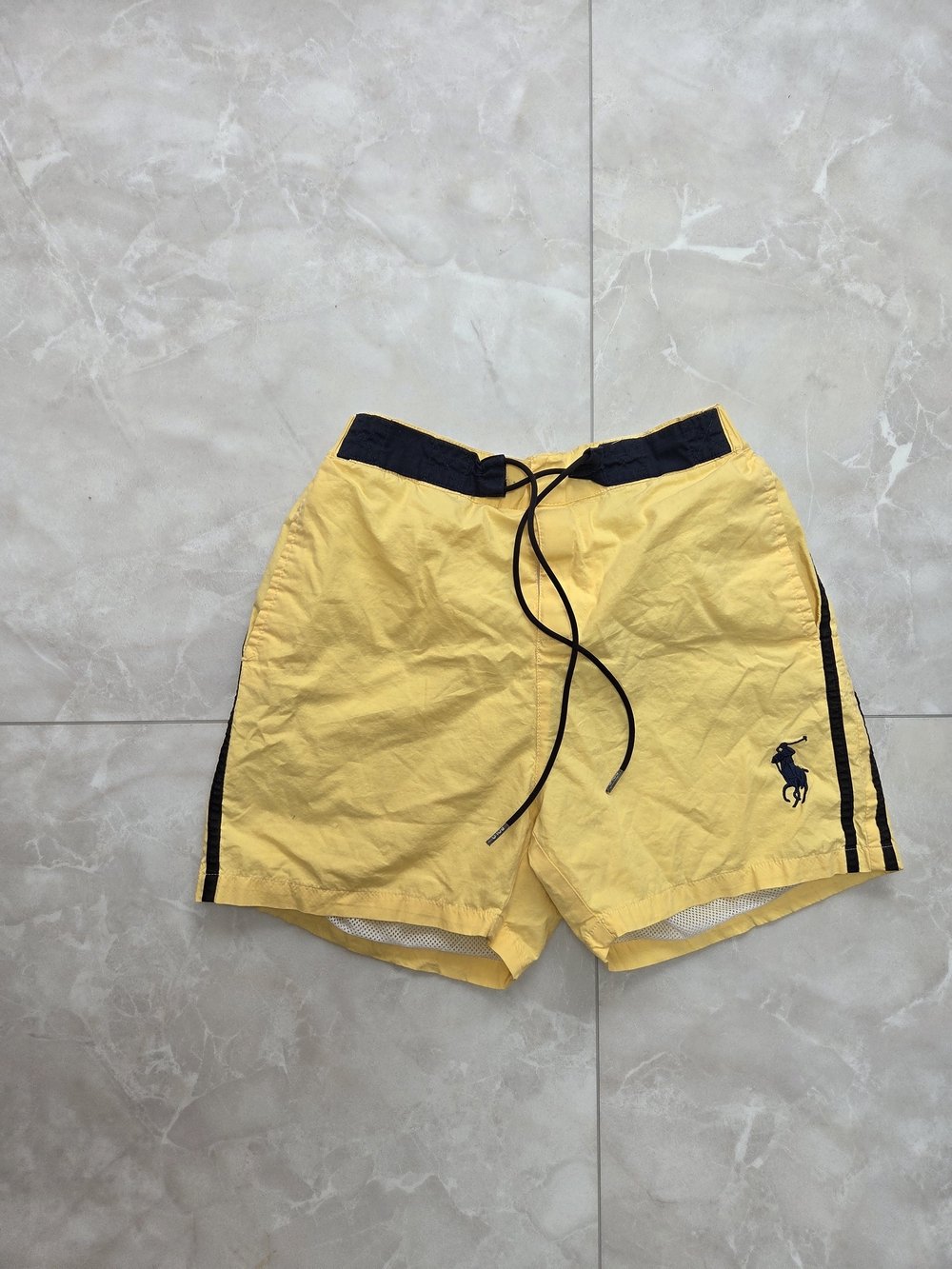 Ralph Lauren Yellow Swim Trunks with Navy Label